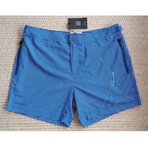 Ted Baker Mens‎ Blue Striped Swim Trunks Shorts Surfboard Graphic Size L